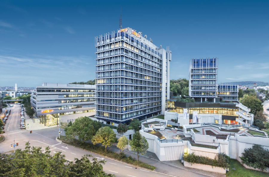 SWR Zentrale / Hochhaus Stuttgart Luftbild Drohnenfoto